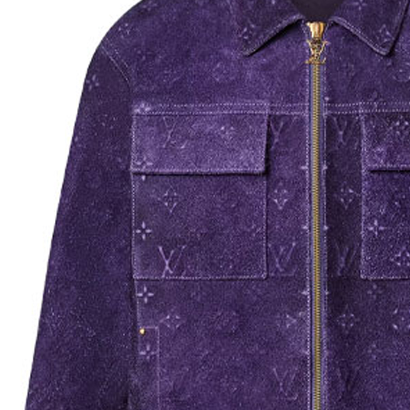 Details for 루이비통 SS23 모노그램 엠보스드 스웨이드 퍼플 워크웨어 재킷 1AB4QR