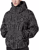 Shop LOUIS VUITTON SS23 Monogram Embroidered Hooded Puffer Jacket Black 1AAUU0