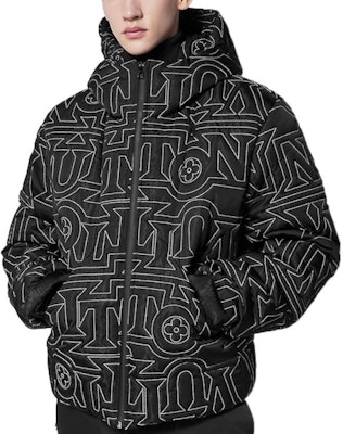 LOUIS VUITTON SS23 Monogram Embroidered Hooded Puffer Jacket Black 1AAUU0 Shop LOUIS VUITTON SS23 Monogram Embroidered Hooded Puffer Jacket Black 1AAUU0