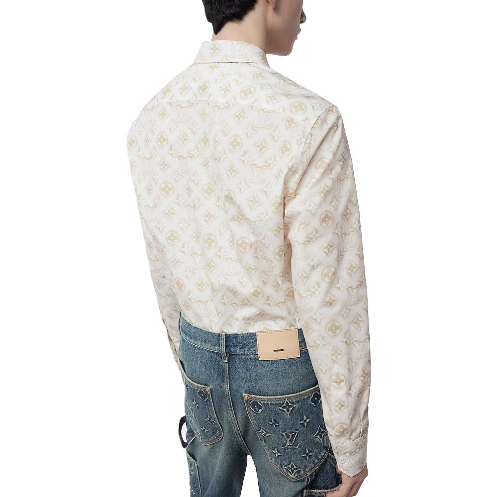 LOUIS VUITTON SS23 Monogram Logo Print Beige Long Sleeve Shirt Mens. 1ABJLM 圖 5