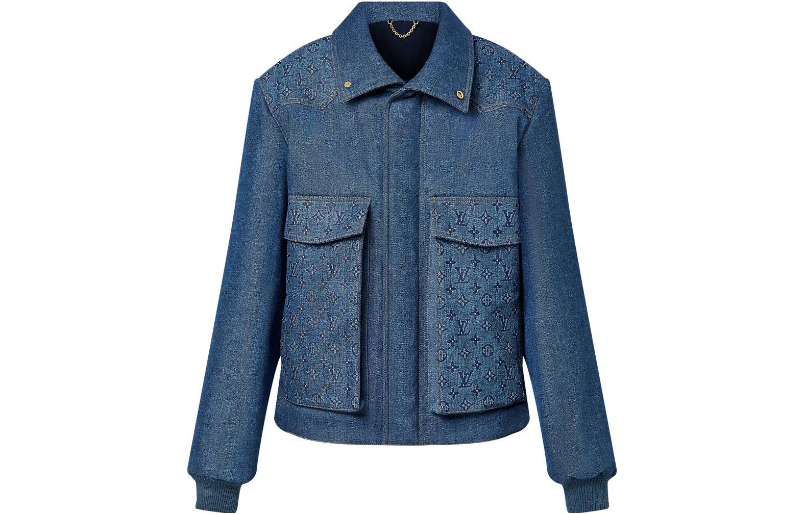 LOUIS VUITTON SS23 Monogram Logo Print Denim Jacket Men Blue 1AAV2P 圖 2