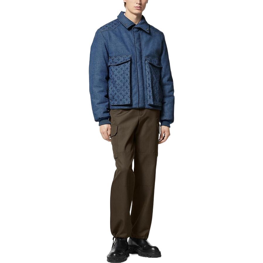 LOUIS VUITTON SS23 Monogram Logo Print Denim Jacket Men Blue 1AAV2P 圖 3