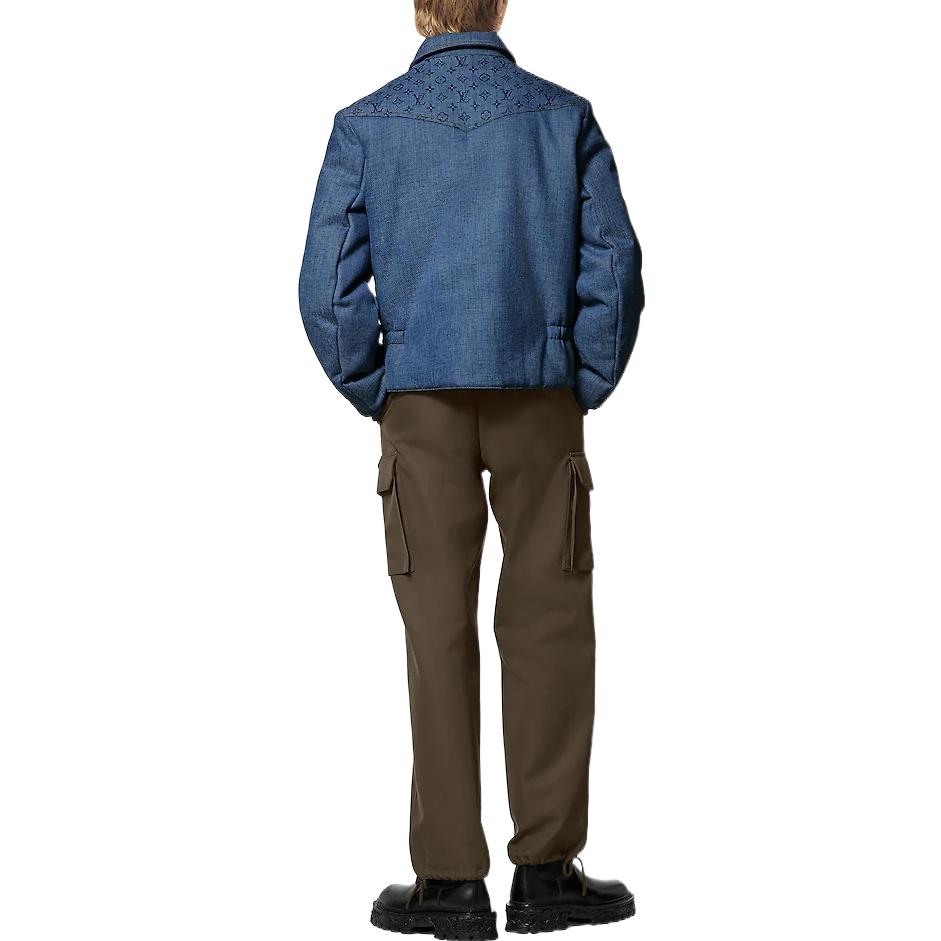 LOUIS VUITTON SS23 Monogram Logo Print Denim Jacket Men Blue 1AAV2P 圖 4