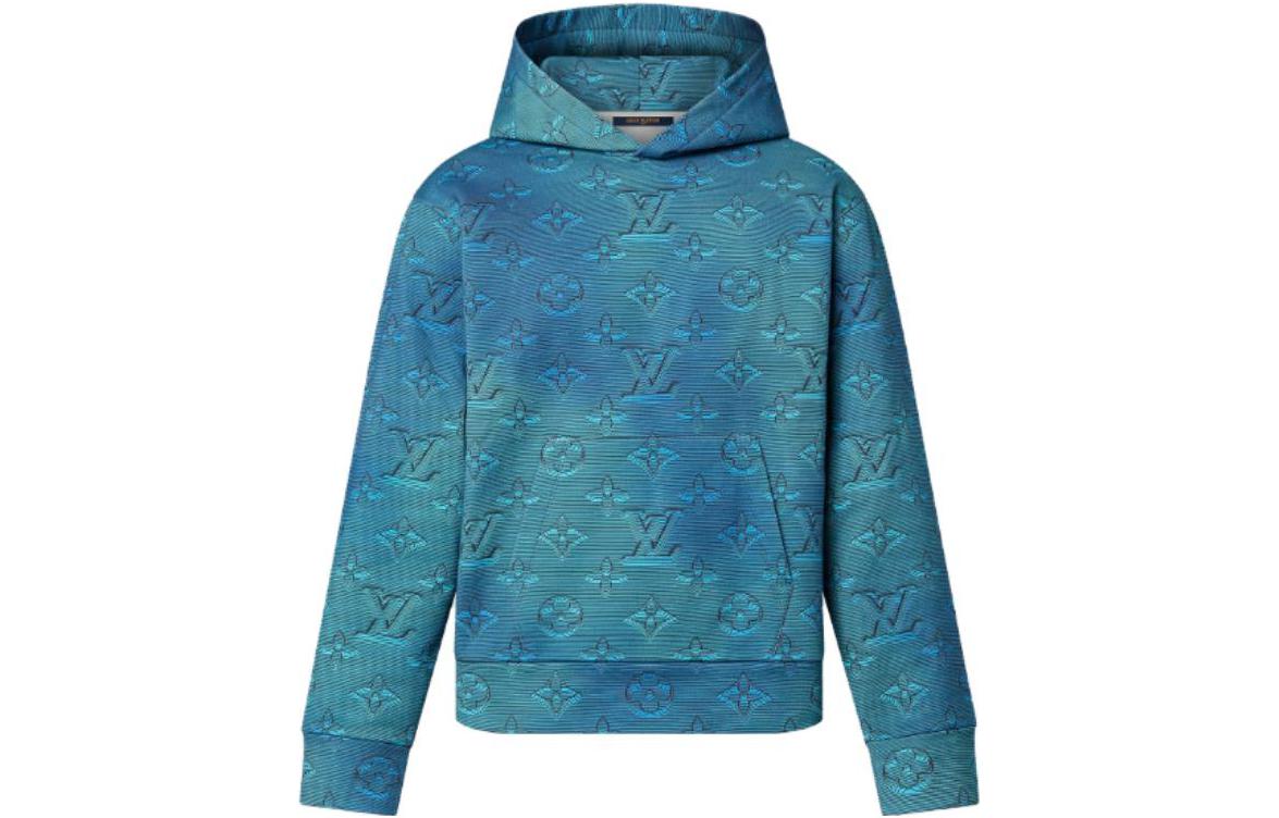 LOUIS VUITTON SS23 Monogram Logo Printed Blue Sweatshirt for Men. 1AA4IO