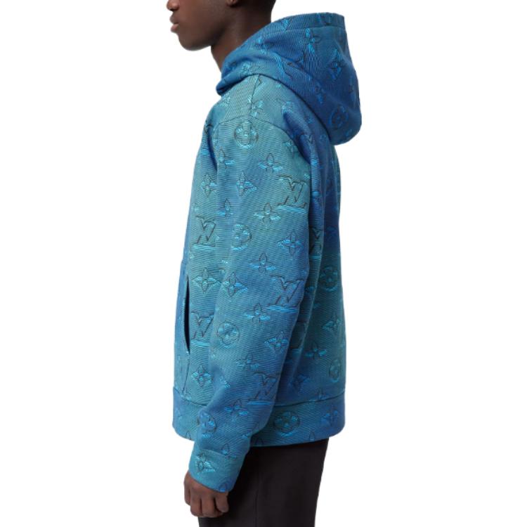 Sizing Sudadera Azul Hombre LOUIS VUITTON SS23 con Logo Monograma Impreso. 1AA4IO