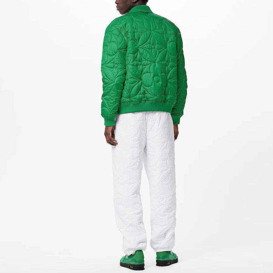 Shop LOUIS VUITTON SS23 Monogram Quilted Floral Bomber Jacket Green for Men. 1A9FOI