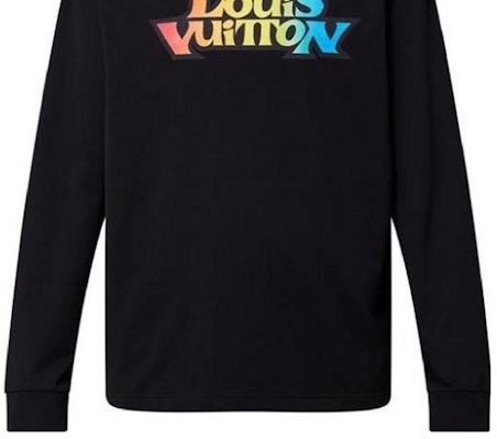 LOUIS VUITTON SS23 Kaos Lengan Panjang Logo Multicolor Hitam Pria. 1AATBG Sizing LOUIS VUITTON SS23 Kaos Lengan Panjang Logo Multicolor Hitam Pria. 1AATBG