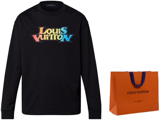 LOUIS VUITTON SS23 Kaos Lengan Panjang Logo Multicolor Hitam Pria. 1AATBG Cheap LOUIS VUITTON SS23 Kaos Lengan Panjang Logo Multicolor Hitam Pria. 1AATBG