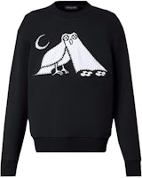 LOUIS VUITTON SS23 Owl Print Crewneck Sweatshirt Black 1AB4VO LOUIS VUITTON SS23 Owl Print Crewneck Sweatshirt Black 1AB4VO