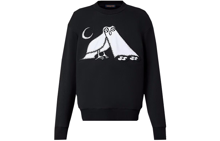 Order 路易威登 SS23 貓頭鷹印花黑色圓領衫 1AB4VO