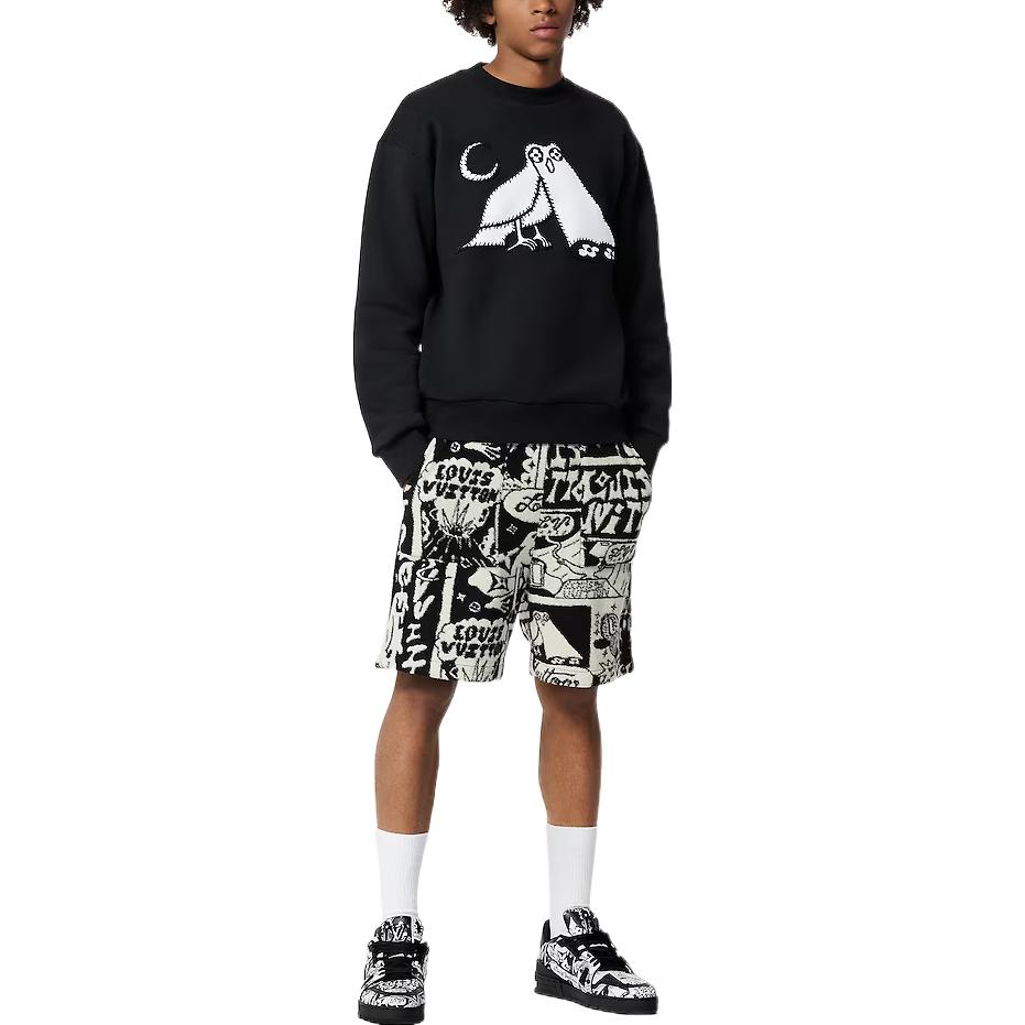 Lookbook 路易威登 SS23 貓頭鷹印花黑色圓領衫 1AB4VO
