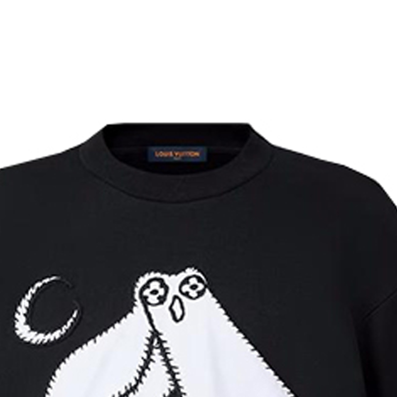 Details for 路易威登 SS23 貓頭鷹印花黑色圓領衫 1AB4VO