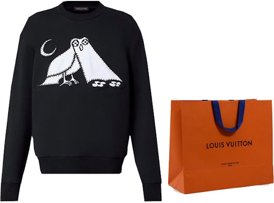 路易威登 SS23 貓頭鷹印花黑色圓領衫 1AB4VO Sizing 路易威登 SS23 貓頭鷹印花黑色圓領衫 1AB4VO