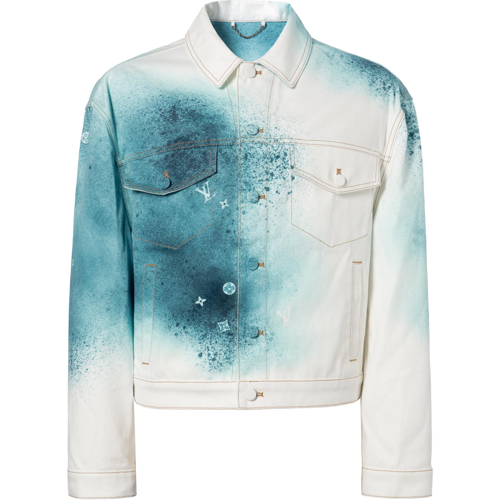 LOUIS VUITTON SS23 Paint Print Single-Breasted Casual Denim Jacket White. 1AATK0 圖 2