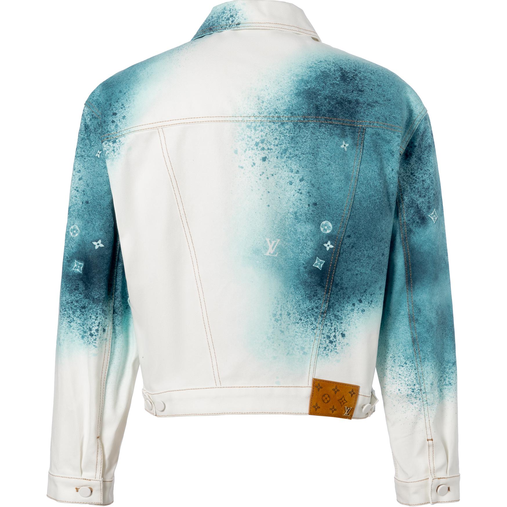 LOUIS VUITTON SS23 Paint Print Single-Breasted Casual Denim Jacket White. 1AATK0 圖 3