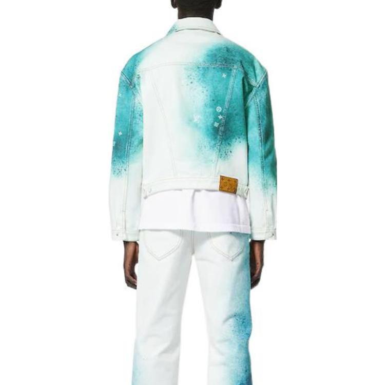 LOUIS VUITTON SS23 Paint Print Single-Breasted Casual Denim Jacket White. 1AATK0 圖 5