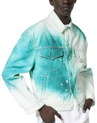LOUIS VUITTON SS23 Paint Print Single-Breasted Casual Denim Jacket White. 1AATK0 Details for LOUIS VUITTON SS23 Paint Print Single-Breasted Casual Denim Jacket White. 1AATK0