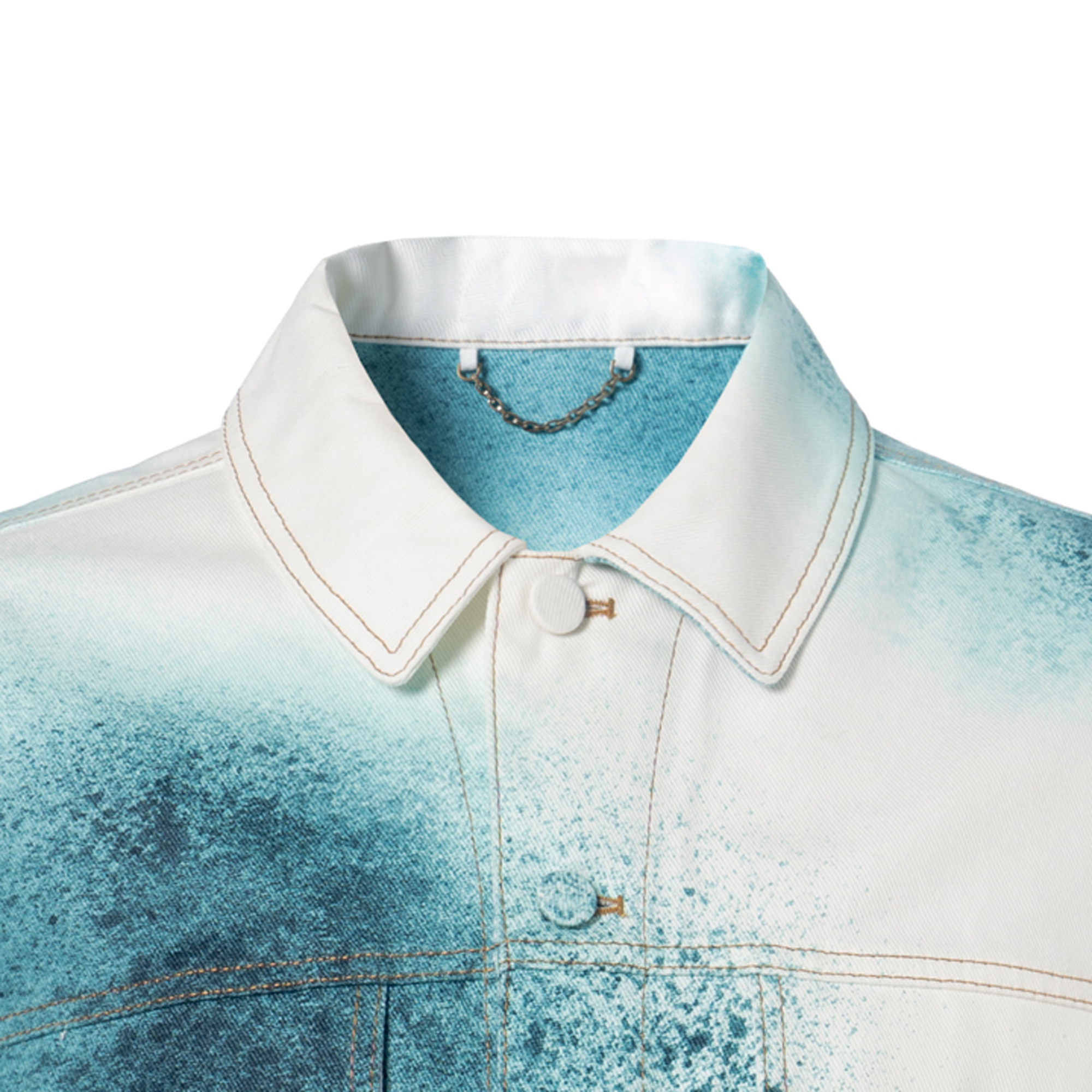 LOUIS VUITTON SS23 Paint Print Single-Breasted Casual Denim Jacket White. 1AATK0 圖 7