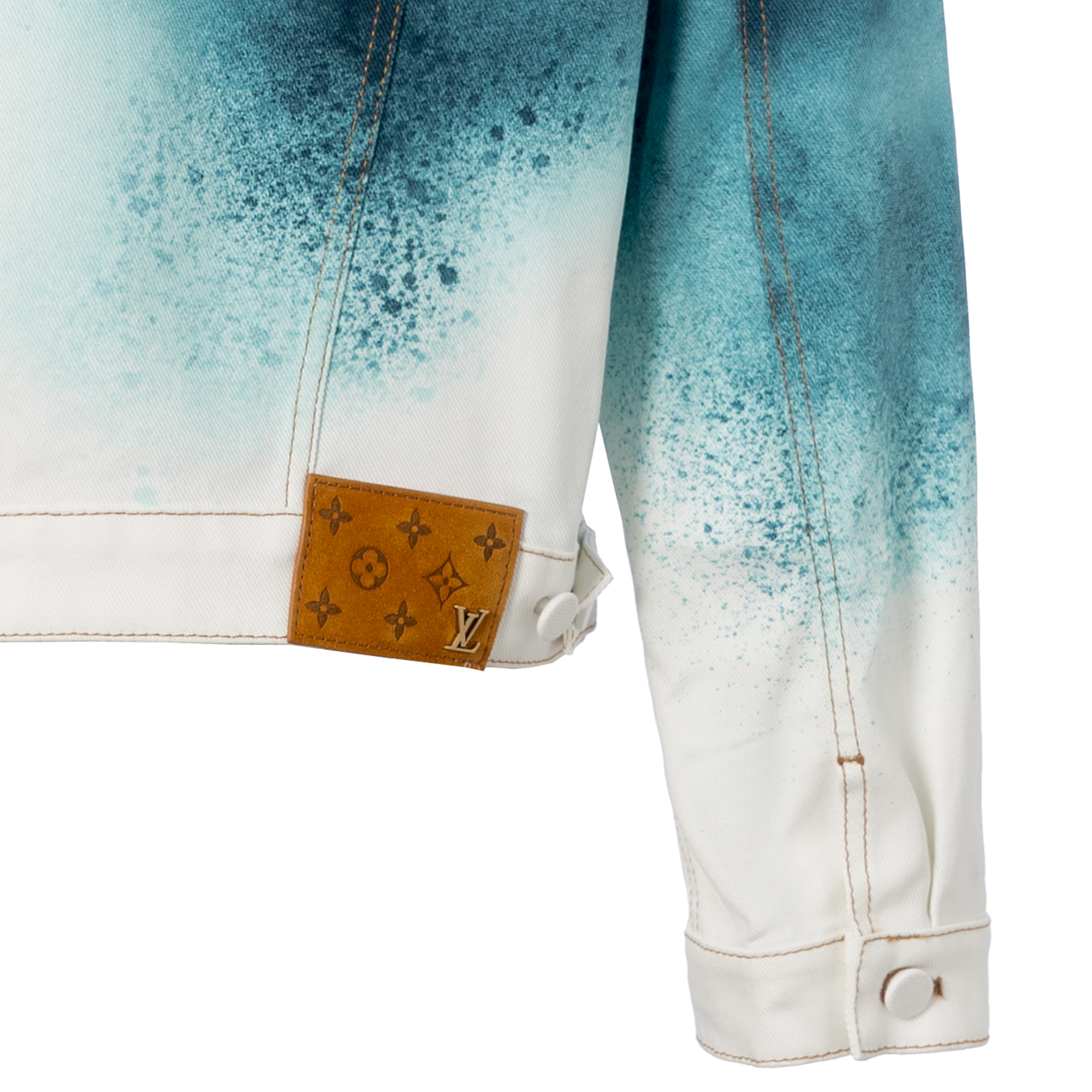 LOUIS VUITTON SS23 Paint Print Single-Breasted Casual Denim Jacket White. 1AATK0 圖 8