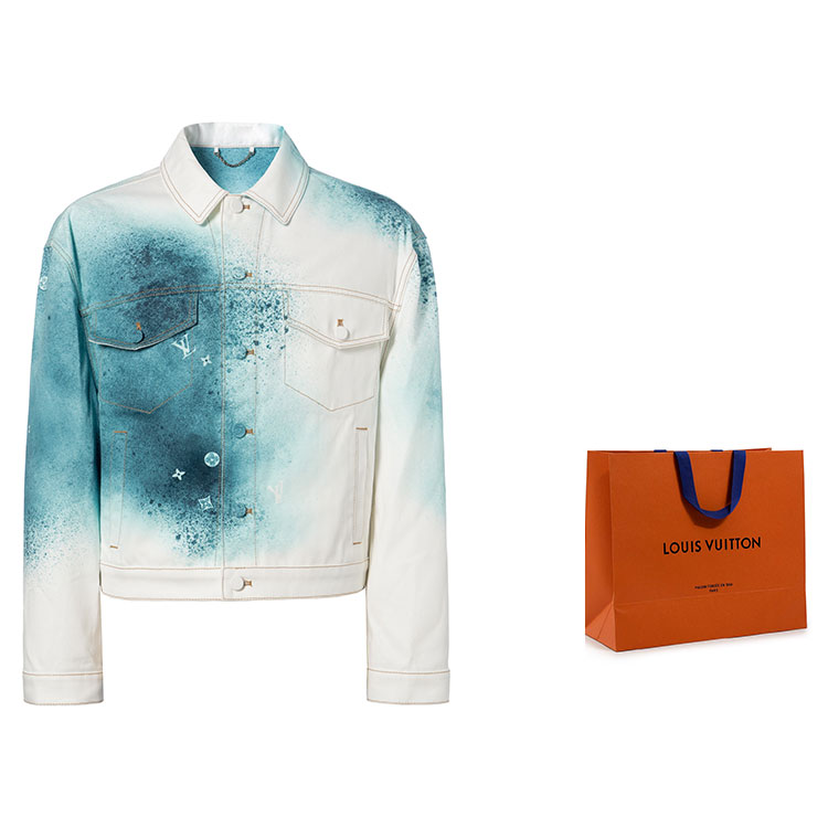 LOUIS VUITTON SS23 Paint Print Single-Breasted Casual Denim Jacket White. 1AATK0 圖 9