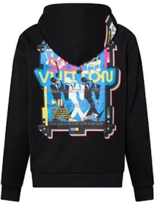 루이비통 SS23 패턴 지퍼 후드 티 블랙 남성용 긴소매. 1AATM6 Lookbook 루이비통 SS23 패턴 지퍼 후드 티 블랙 남성용 긴소매. 1AATM6