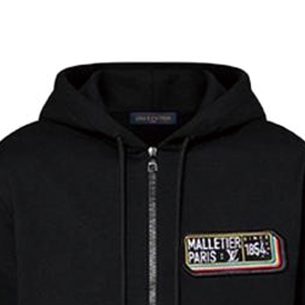 Purchase 루이비통 SS23 패턴 지퍼 후드 티 블랙 남성용 긴소매. 1AATM6