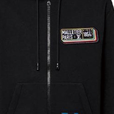 루이비통 SS23 패턴 지퍼 후드 티 블랙 남성용 긴소매. 1AATM6 Sizing 루이비통 SS23 패턴 지퍼 후드 티 블랙 남성용 긴소매. 1AATM6