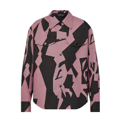 LOUIS VUITTON SS23 Pink Geometric Print Reversible Jacket for Men. 1AAT2B