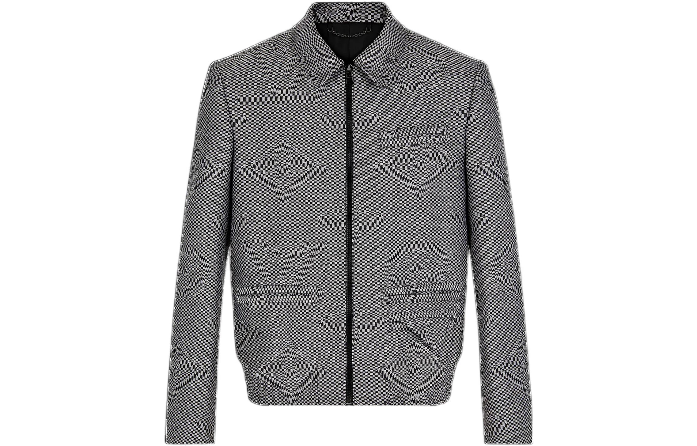 Louis Vuitton SS23 Printed Zipped Long-Sleeve Jacket Men’s Black Grey 1A8I6H