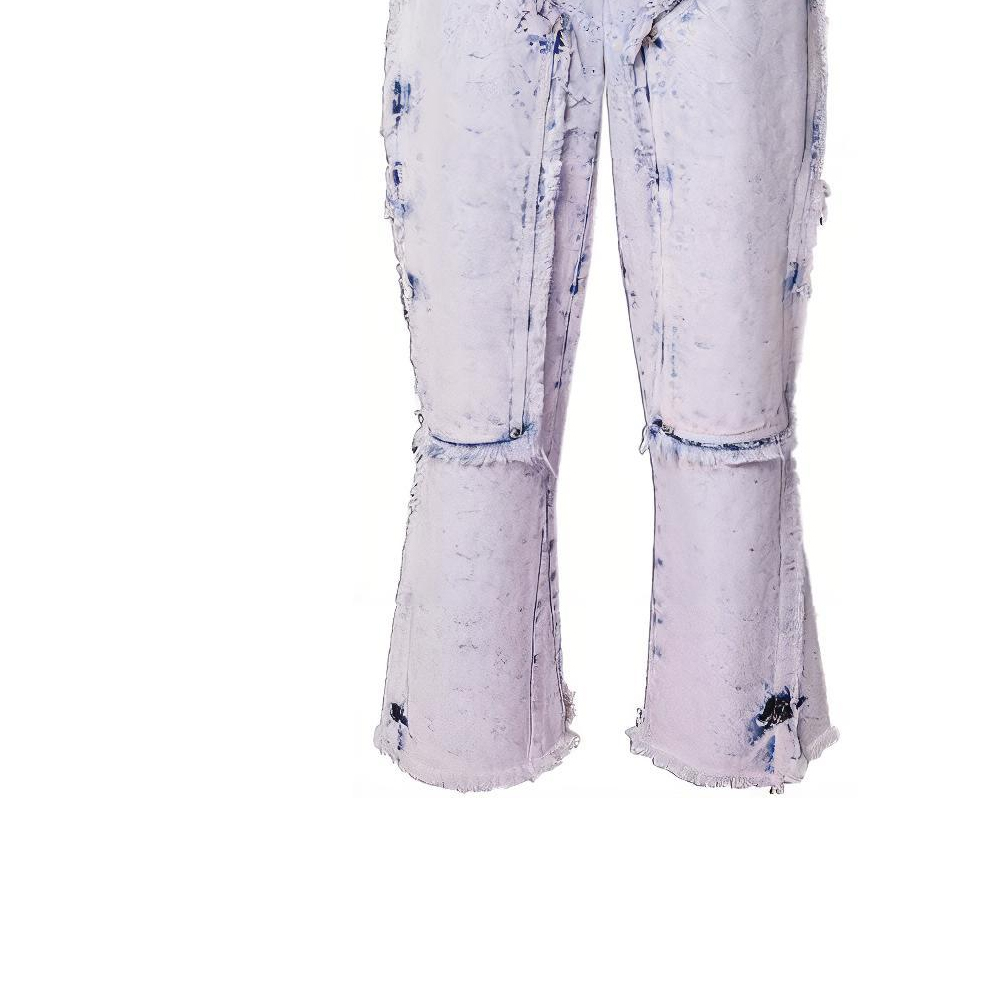 Sizing LOUIS VUITTON SS23 Purple Wide-Leg Fringe Cargo Jeans for Men. 1AB4SB