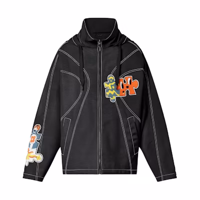 LOUIS VUITTON SS23 Puzzle Patch Hooded Zip Jacket Black Menswear 1AB4RS