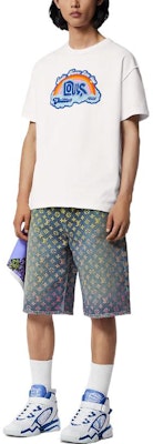 路易威登 SS23 彩虹花紋標誌印花白色圓領T恤 1AB4UR Shop 路易威登 SS23 彩虹花紋標誌印花白色圓領T恤 1AB4UR