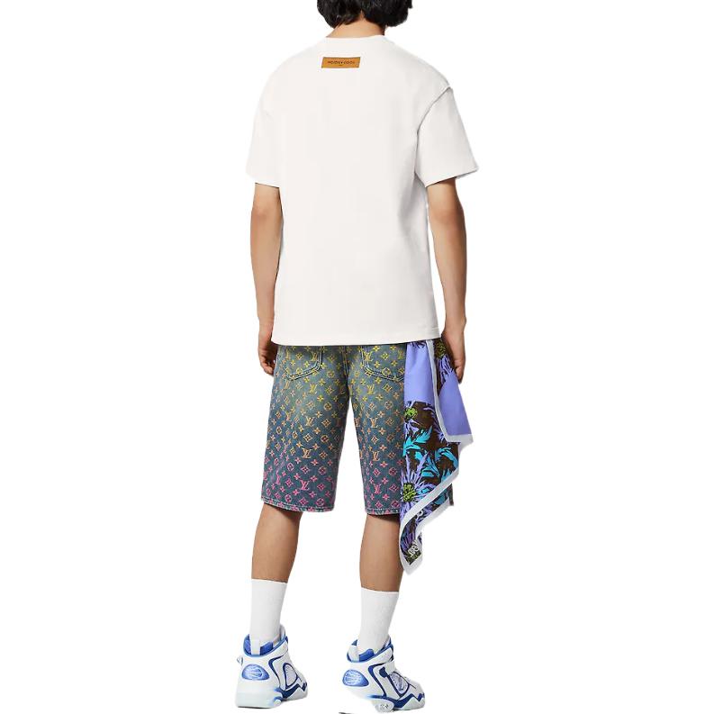 Purchase 路易威登 SS23 彩虹花紋標誌印花白色圓領T恤 1AB4UR