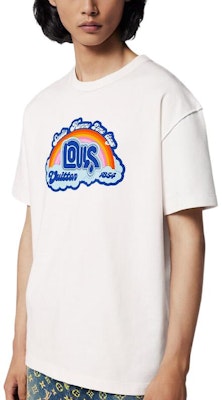 路易威登 SS23 彩虹花紋標誌印花白色圓領T恤 1AB4UR Details for 路易威登 SS23 彩虹花紋標誌印花白色圓領T恤 1AB4UR