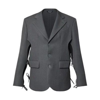 Louis Vuitton SS23 Solid Strap Single-Breasted Jacket - Gray 1AB95B