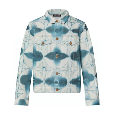 LOUIS VUITTON SS23 Tie-Dye Printed Denim Jacket Men’s Blue Gray 1AB5JY