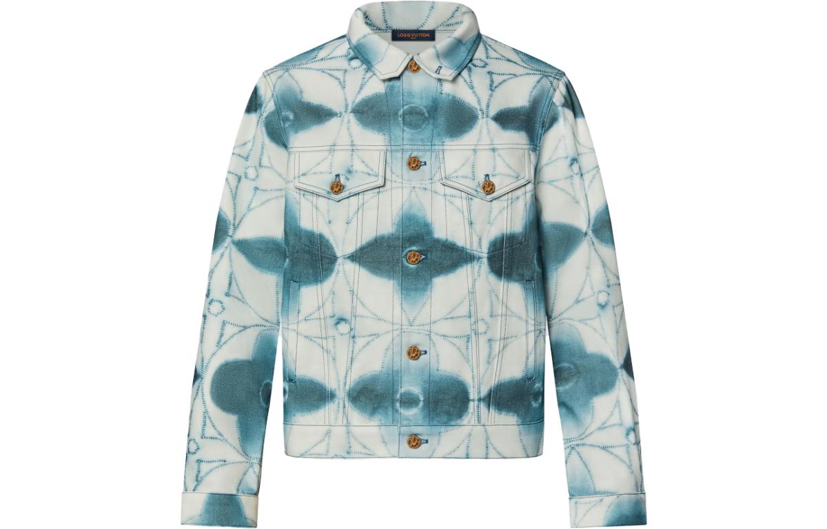 LOUIS VUITTON SS23 Tie-Dye Printed Denim Jacket Men’s Blue Gray 1AB5JY 圖 2