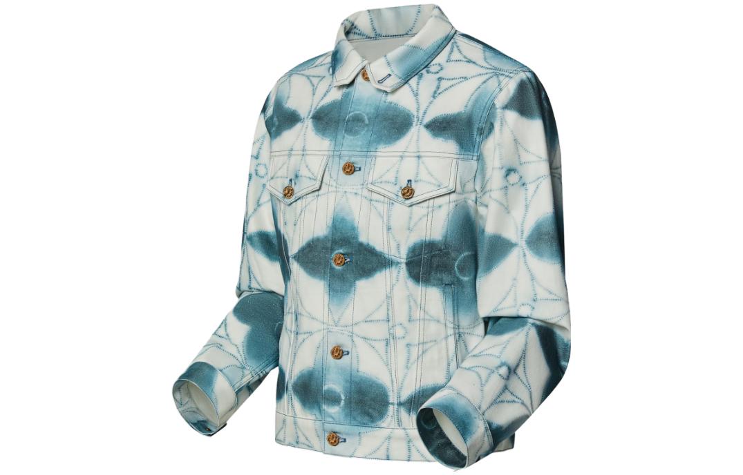 LOUIS VUITTON SS23 Tie-Dye Printed Denim Jacket Men’s Blue Gray 1AB5JY 圖 4