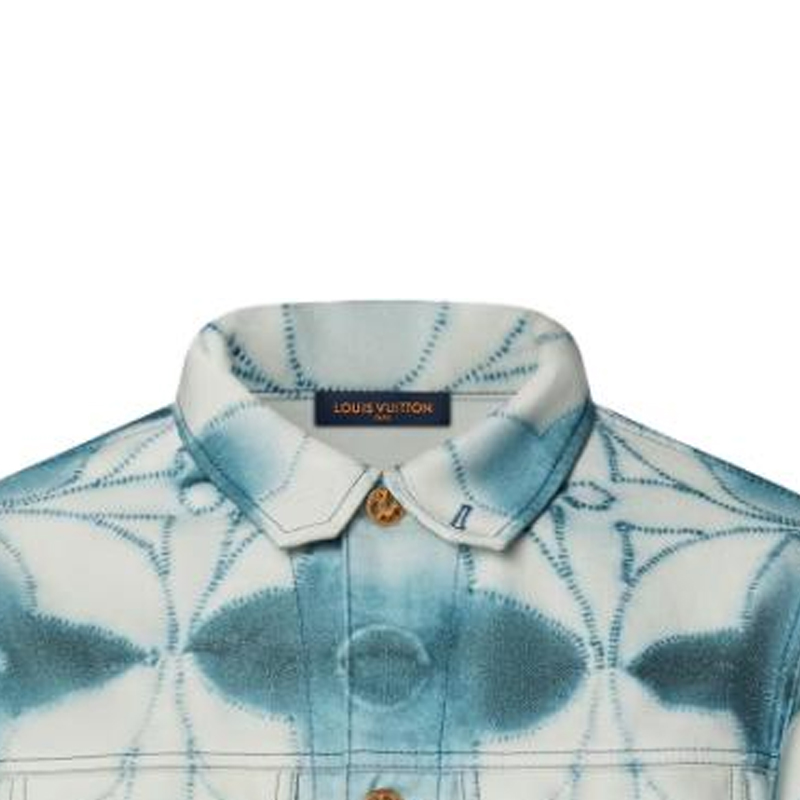LOUIS VUITTON SS23 Tie-Dye Printed Denim Jacket Men’s Blue Gray 1AB5JY 圖 6
