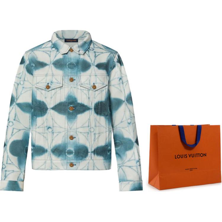 LOUIS VUITTON SS23 Tie-Dye Printed Denim Jacket Men’s Blue Gray 1AB5JY 圖 7