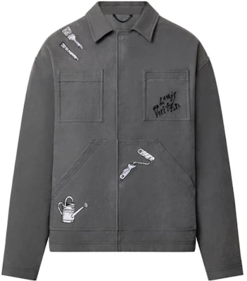 Louis Vuitton SS23 Tool Pattern Embroidered Workwear Jacket Black Grey Men. 1AB51F Order Louis Vuitton SS23 Tool Pattern Embroidered Workwear Jacket Black Grey Men. 1AB51F