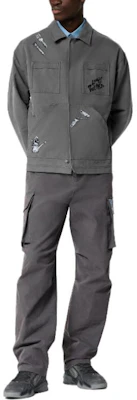Louis Vuitton SS23 Tool Pattern Embroidered Workwear Jacket Black Grey Men. 1AB51F Lookbook Louis Vuitton SS23 Tool Pattern Embroidered Workwear Jacket Black Grey Men. 1AB51F