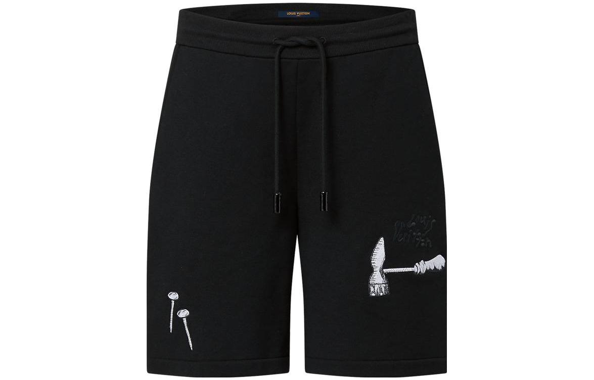 LOUIS VUITTON SS23 Tool Print Embroidered Drawstring Loose Casual Shorts Men 1AB6EM