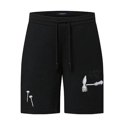 LOUIS VUITTON SS23 Tool Print Embroidered Drawstring Loose Casual Shorts Men 1AB6EM