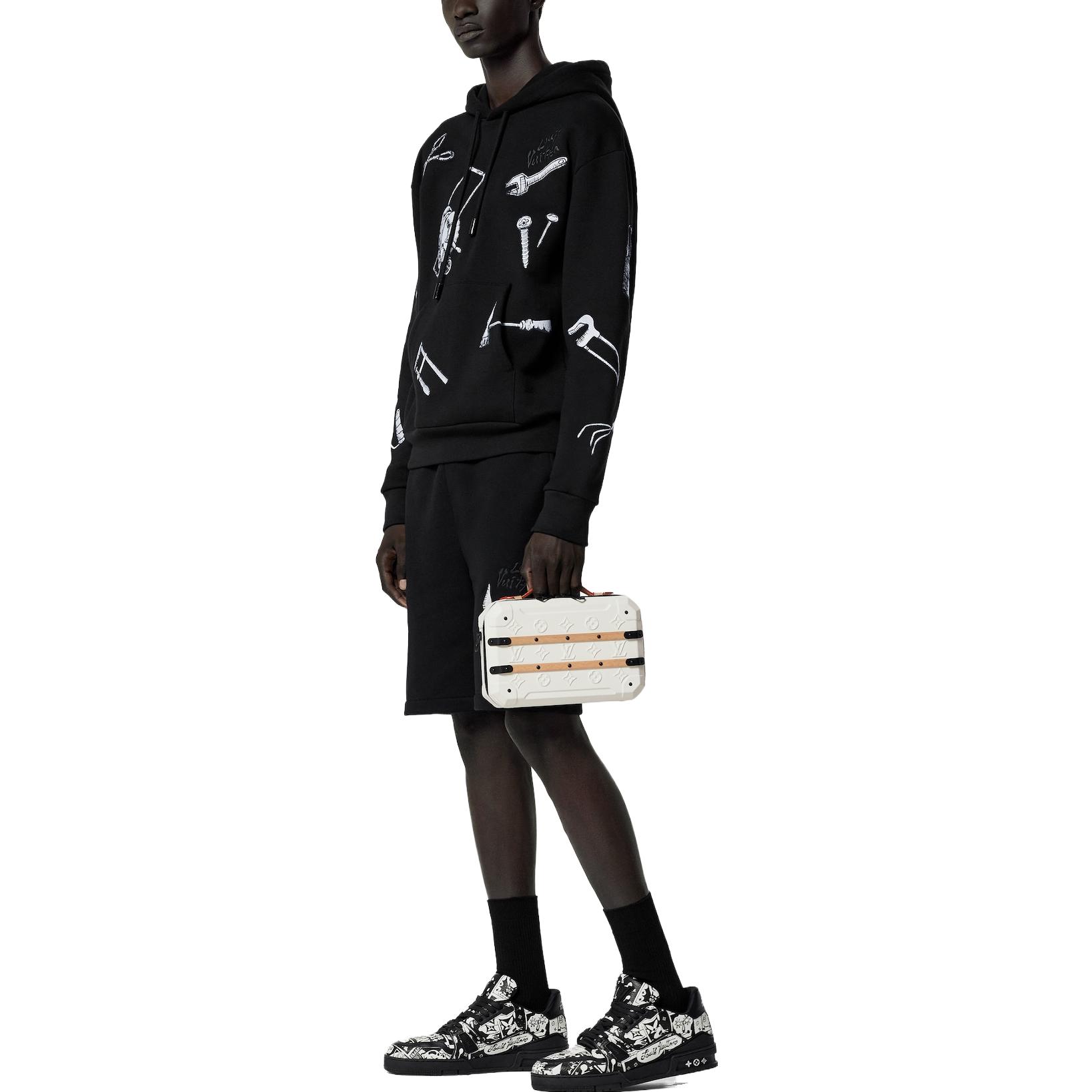 Purchase LOUIS VUITTON SS23 Celana Pendek Casual Loose Drawstring Bordir Print Tool Pria 1AB6EM