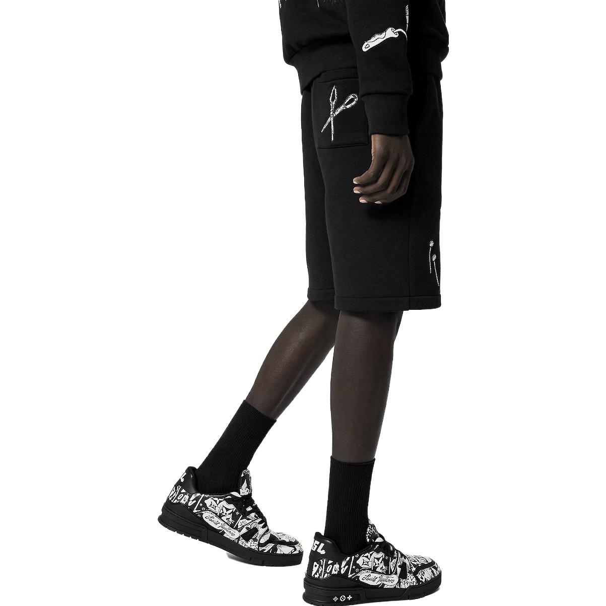 Details for LOUIS VUITTON SS23 Celana Pendek Casual Loose Drawstring Bordir Print Tool Pria 1AB6EM