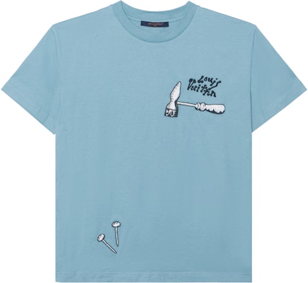 루이비통 SS23 블루 툴 자수 반팔 티셔츠 남성용 1AB5ID Buy 루이비통 SS23 블루 툴 자수 반팔 티셔츠 남성용 1AB5ID