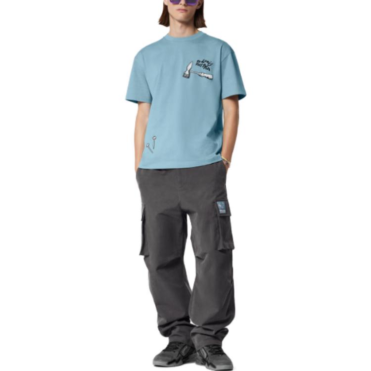 Lookbook 루이비통 SS23 블루 툴 자수 반팔 티셔츠 남성용 1AB5ID