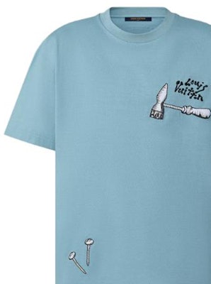 루이비통 SS23 블루 툴 자수 반팔 티셔츠 남성용 1AB5ID Details for 루이비통 SS23 블루 툴 자수 반팔 티셔츠 남성용 1AB5ID