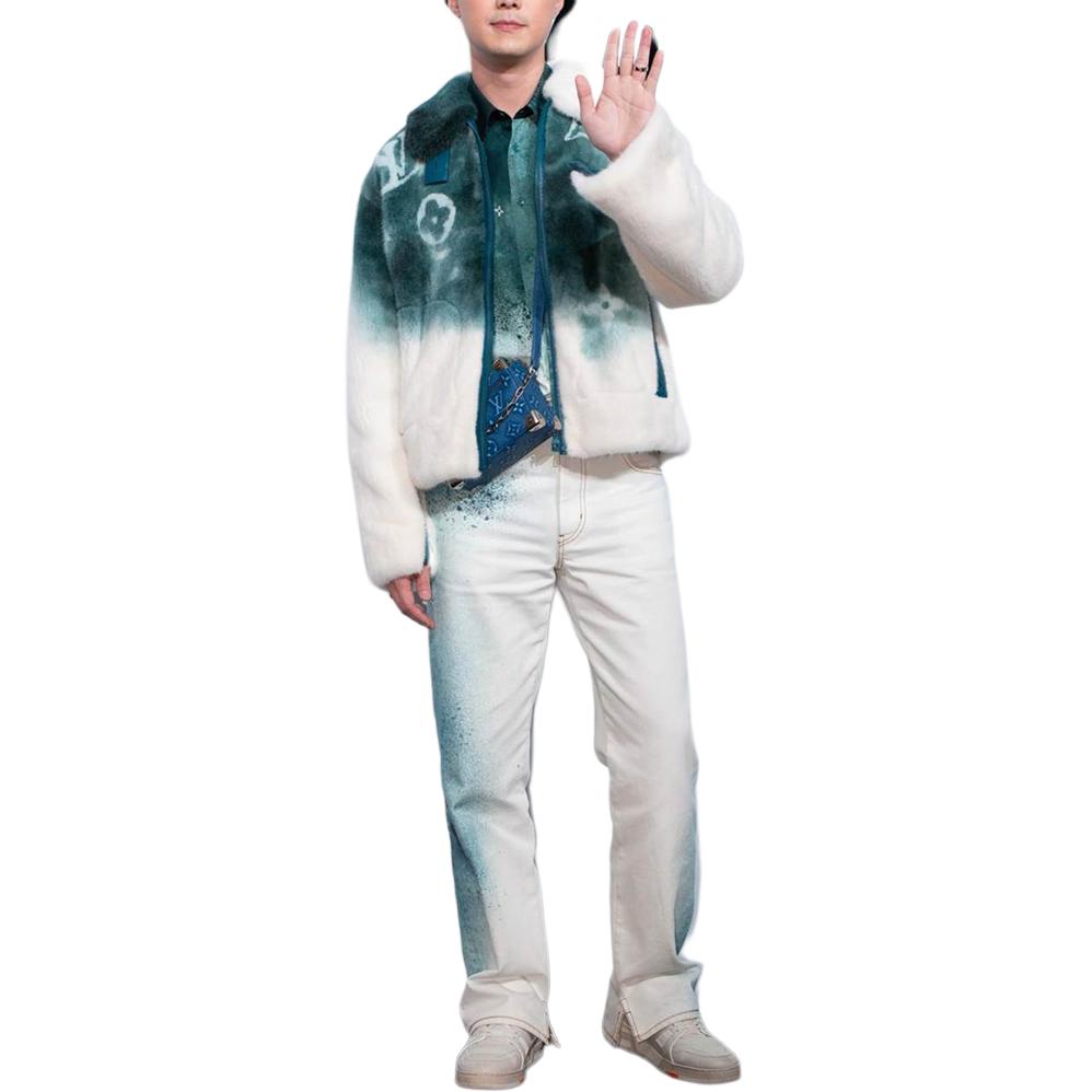 LOUIS VUITTON SS23 White Letter Logo Printed Aviator Jacket for Men. 1AAV2V 圖 5